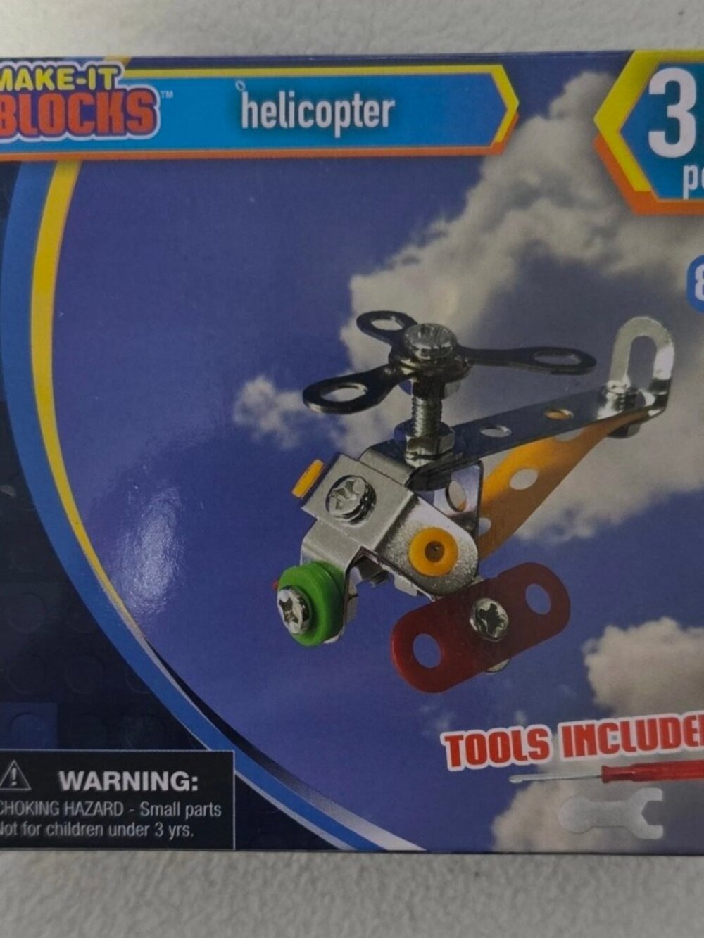 Make-It Blocks Metal Helicopter Kit 33 Pieces New